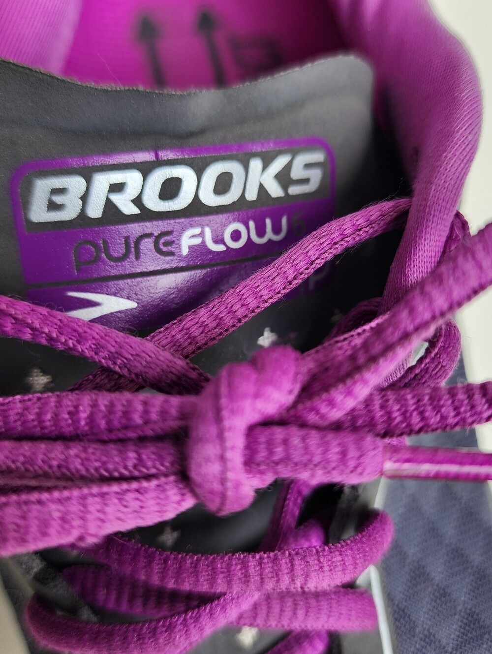 Brooks Pure Flow 6 Running Jogging Shoes WOMENS Gray Purple Lace Up SIZE 7 - Picture 6 of 11